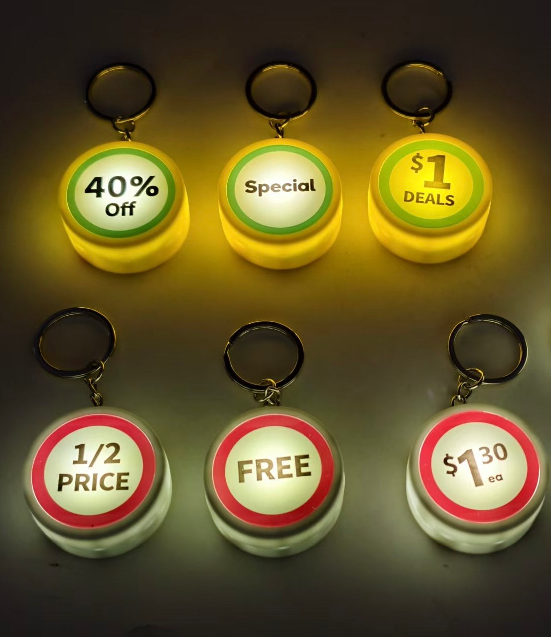Retail Discount Icon Keychain /complete set