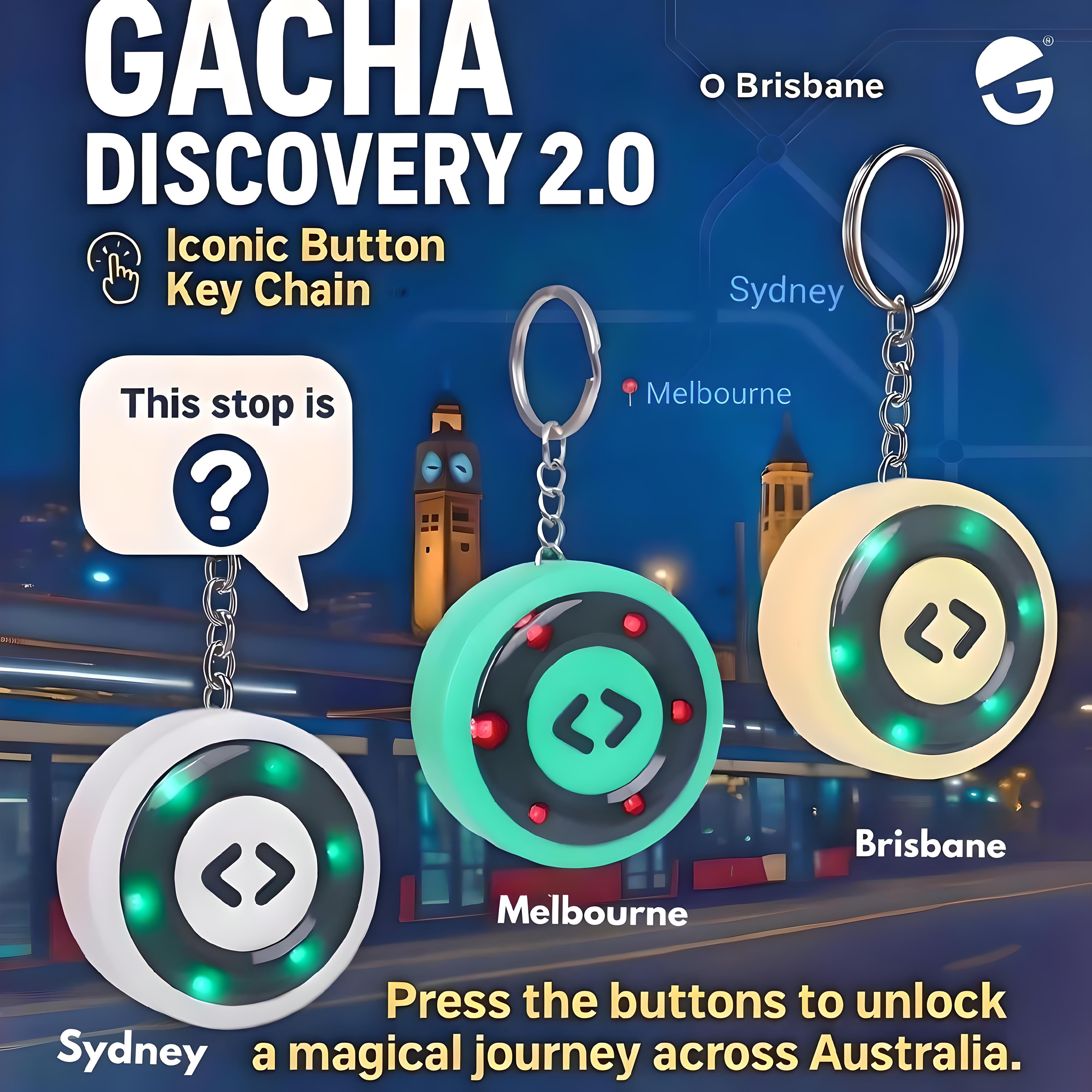 オーストラリア　Gacha Discovery キーホルダー 12個セット Australian City Iconic Button /a full set. – Gacha Gacha